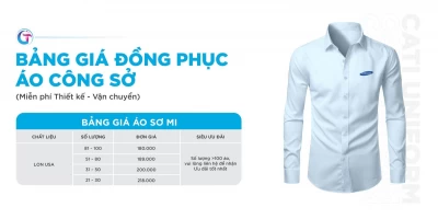 Bảng giá may đồng phục công sở - Dịch vụ chuyên nghiệp, thiết kế chuẩn GU tại Cati