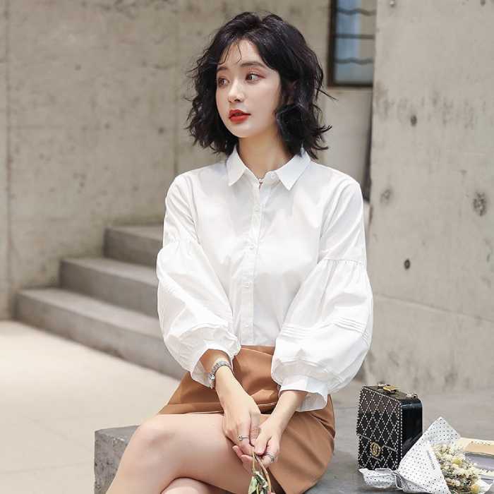 Mẫu áo sơ mi tay bồng cách điệu