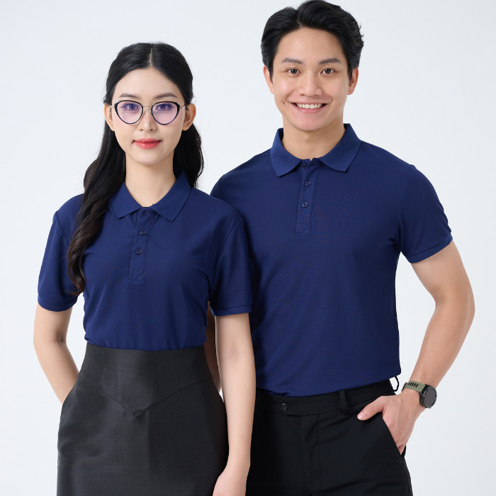 Mẫu áo đồng phục màu xanh dương đậm