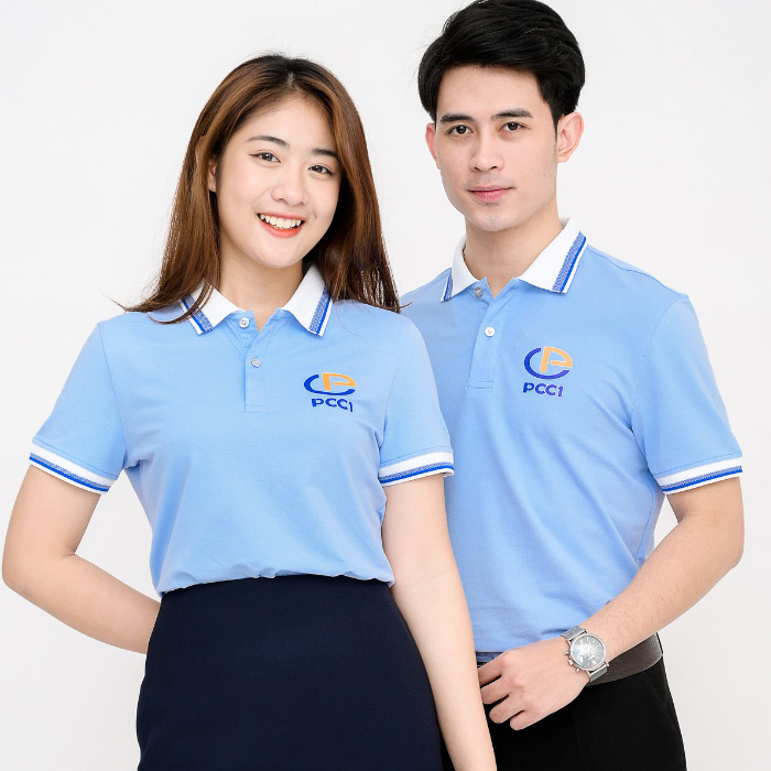 Mẫu áo đồng phục màu xanh dương nhạt