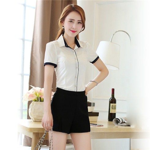 Mẫu áo sơ mi trắng nữ tay ngắn 