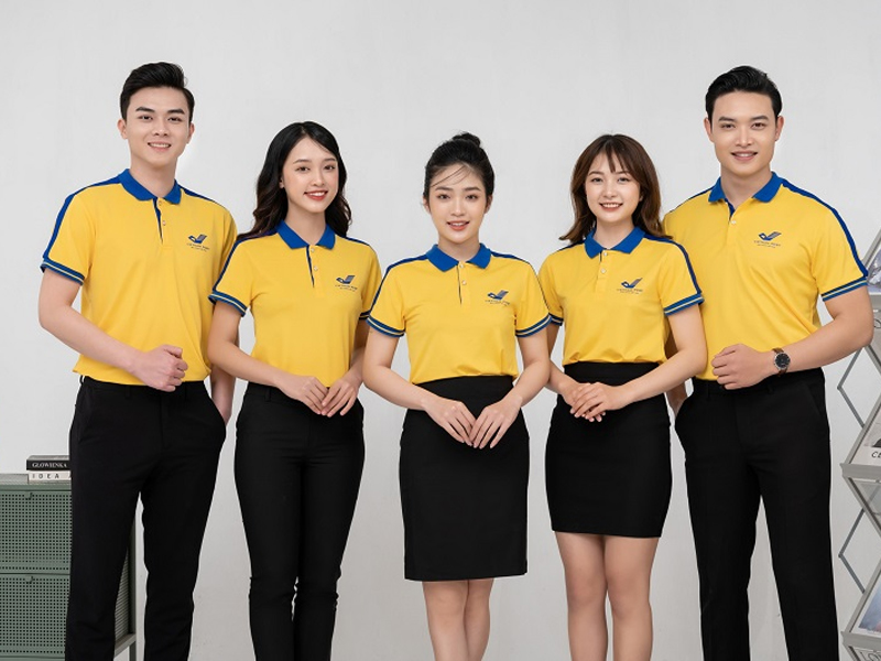 Mẫu áo thun đồng phục màu vàng chanh 