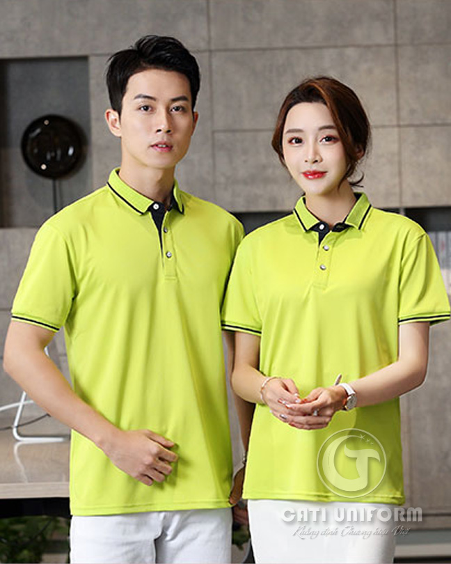 Mẫu áo thun đồng phục màu vàng Polo
