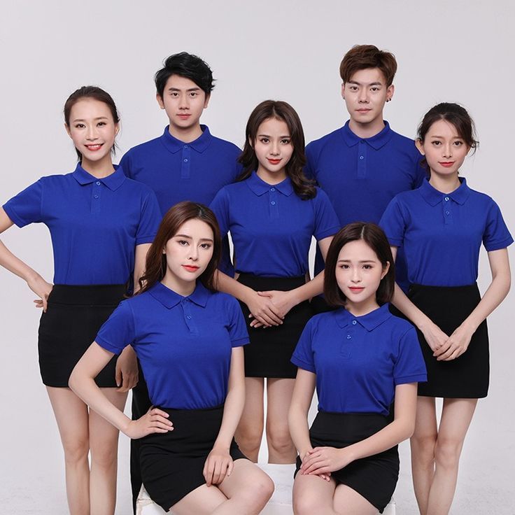 Mẫu áo đồng phục nhóm tone màu xanh ấn tượng