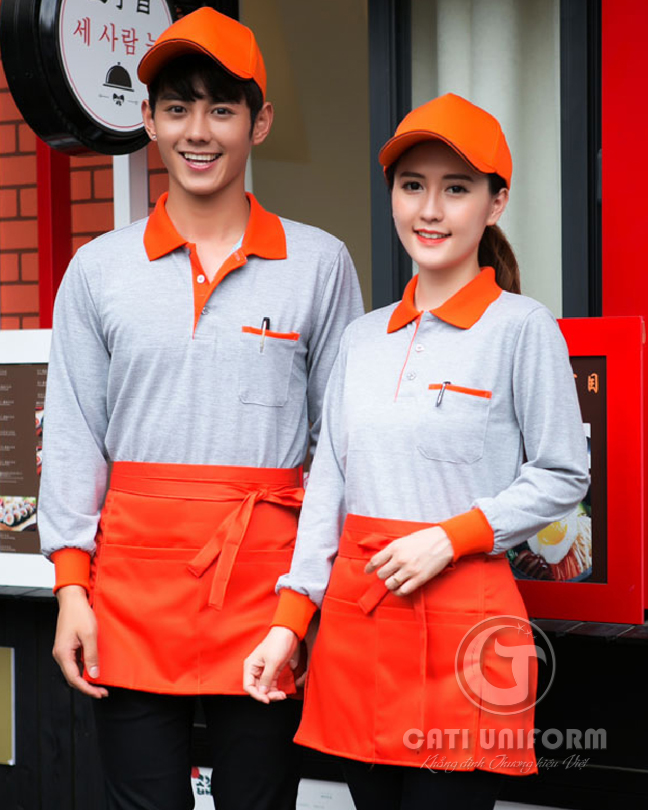 Mẫu áo đồng phục cotton tay dài