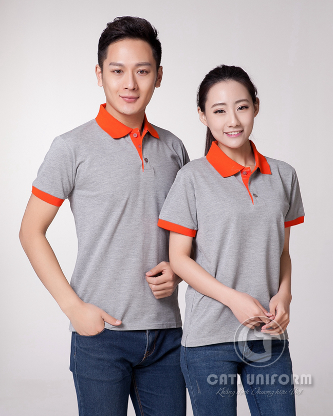 Mẫu áo đồng phục cotton phối màu