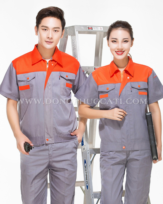 Mẫu áo đồng phục kỹ thuật ngắn tay