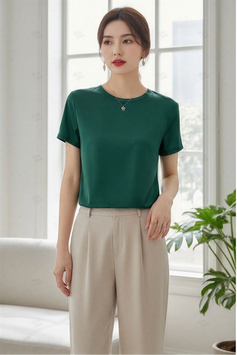 Mẫu áo thun đồng phục cổ tròn