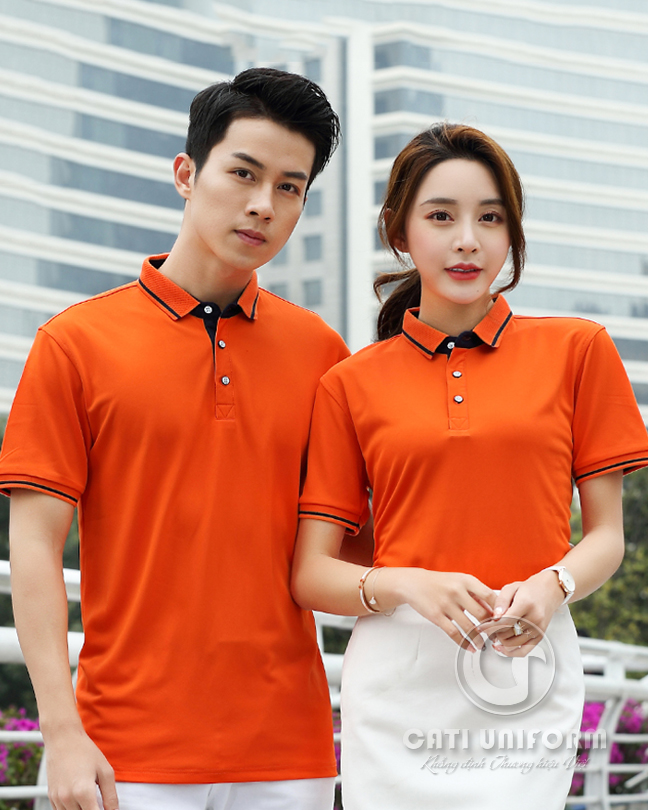 Mẫu áo thun đồng phục màu cam