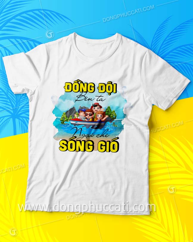 Mẫu áo thun đồng phục đi biển cổ tròn
