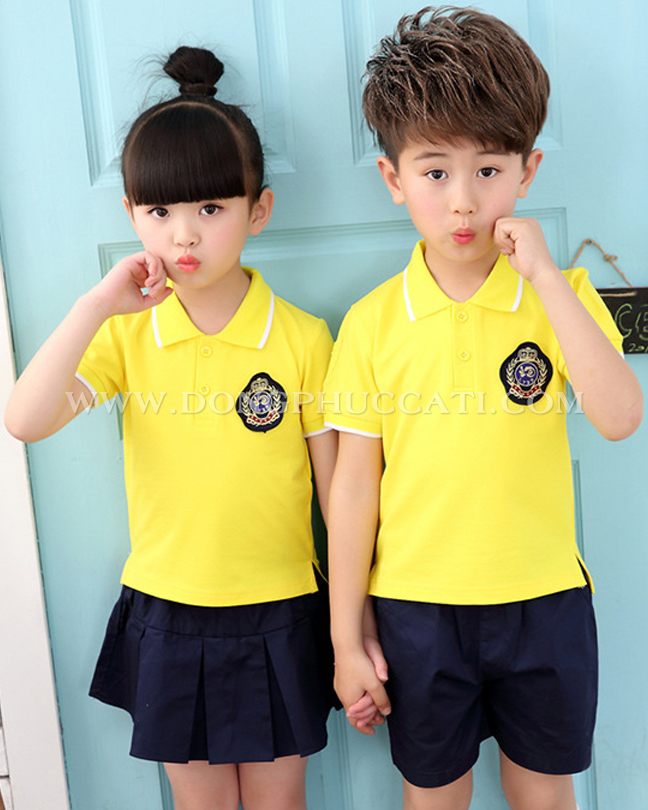 Mẫu áo thun đồng phục in logo mầm non