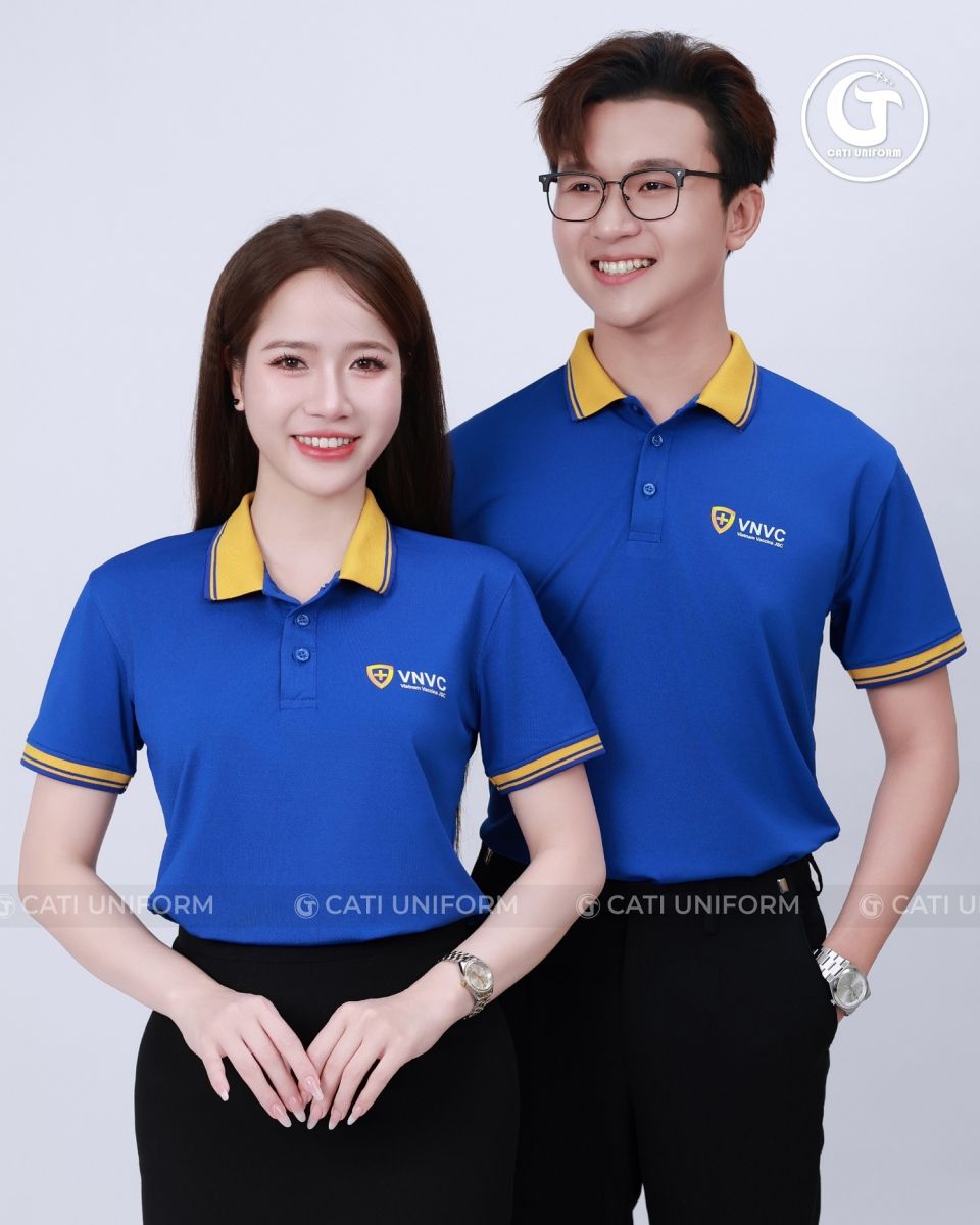 Mẫu áo thun đồng phục in logo cổ bẻ
