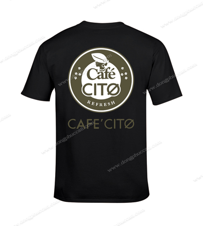 Mẫu áo thun đồng phục in logo sau lưng áo