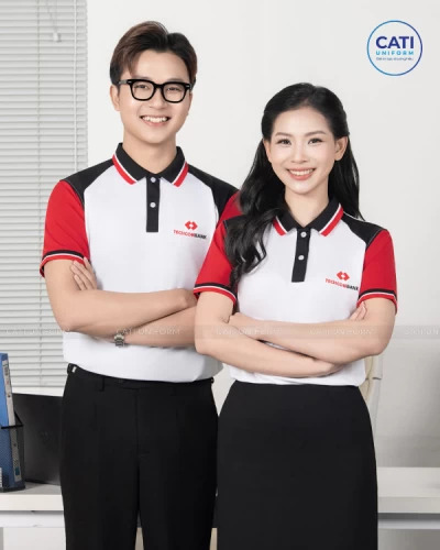 Mẫu áo thun đồng phục kết hợp nhiều màu sắc