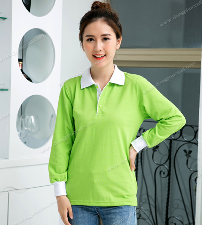 Mẫu áo thun đồng phục nữ dài tay