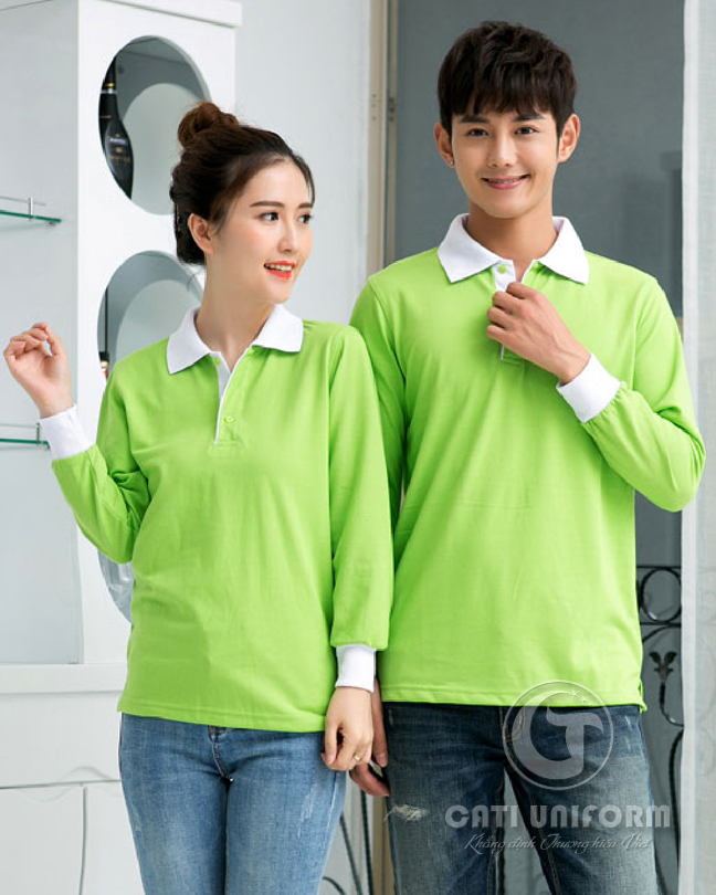 Mẫu áo thun đồng phục phối màu dài tay