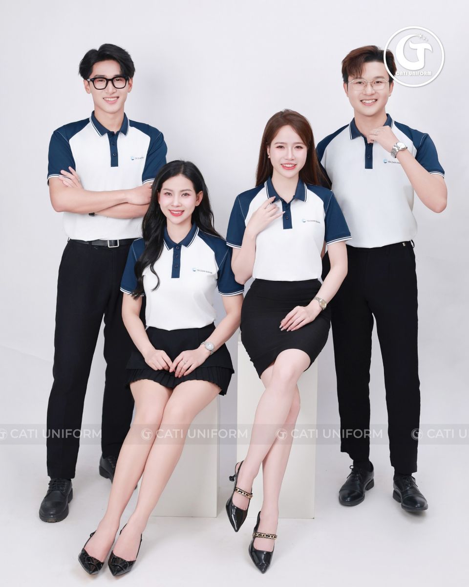 Mẫu in logo lên áo đồng phục tối giản